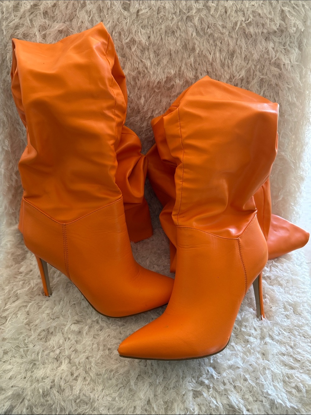 AZALEA WANG Slouchy Pointed-Toe THIGH High Heel Boots - 🍊